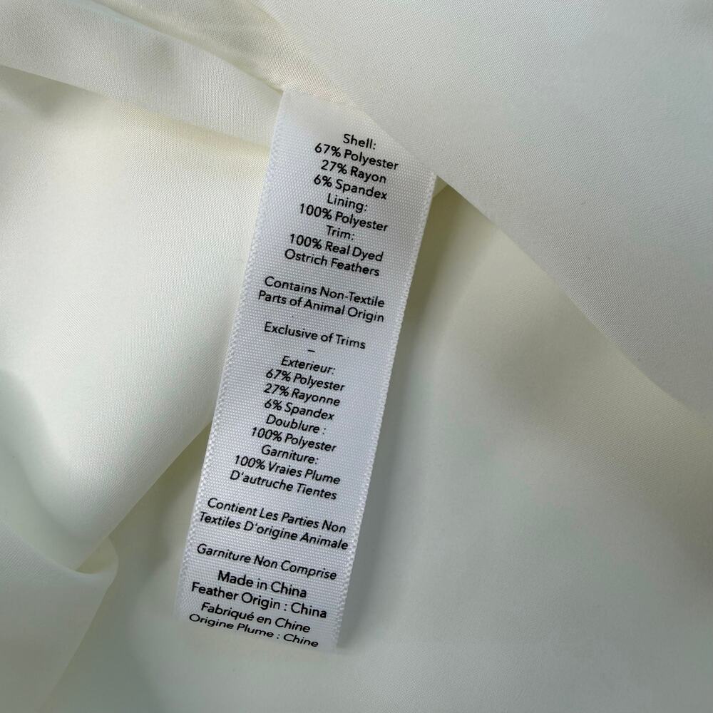 New Likely Cameron Feather Trim Crystal Embellished Minidress Size 4 - Picture 8 of 10